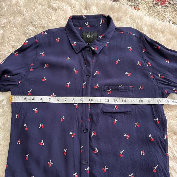 Rails Kate Navy Cherry Patterned Button Down Shirt Size S - Picture 7 of 8